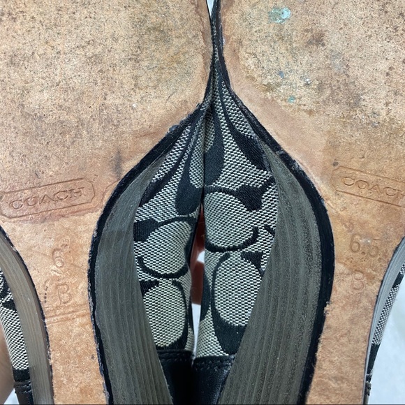 Coach Wedge Black Heels 6/6.5 - Picture 4 of 8